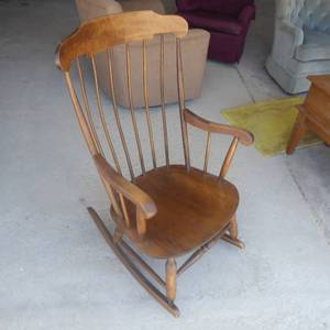 lot 56 image: Solid Wood Rocking Chair