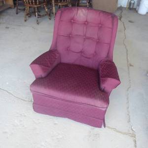 lot 58 image: Maroon Swivel Rocking Chair