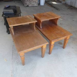 lot 67 image: Lot of Two 32 x 23 x 18 Wood End Tables