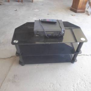 lot 68 image: Glass Television Stand with VCR