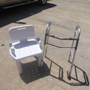 lot 77 image: Shower Chair & Walker