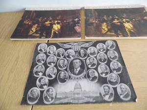 lot 30 image: 2 Books Paintings - President Poster