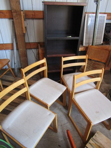 lot 870 image: CHAIRS AND BOOKCASE