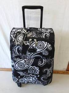 lot 10 image: Vera Bradley Spinner Suitcase Midnight Paisley