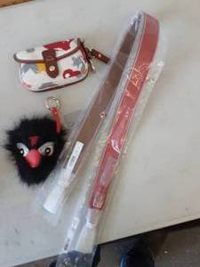 lot 14 image: Dooney & Burke Wristlet, Leather Strap, Key Ring