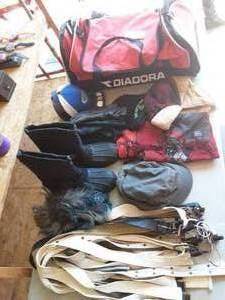 lot 66 image: Mens Boots Size 11, Hats, Scarves, Belts, Bag