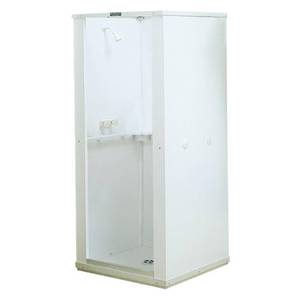 lot 129 image: Durastall 32 in. x 32 in. x 75 in. Shower Stall with Standard Base in White, 68