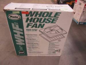lot 812 image: Master Flow 4500 CFM 24 in. Direct Drive Whole House Fan with Shutter WHFS24M