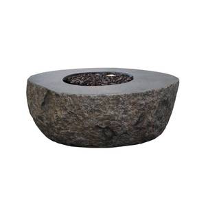 lot 2 image: Elementi Boulder 43 in. x 35 in. x 16 in. Irregular Oval Concrete Natural Gas Fire Pit Table in Dark Gray, OFG110-NG - NEW - LOW RESERVE