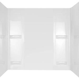 lot 136 image: Pro-Series 32 in. x 60 in. x 57 in. 5-Piece Easy Up Adhesive Tub Surround in White, 40154