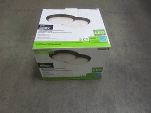 lot 833 image: Project Source 2-Pack 11-in W Oil-Rubbed Bronze LED Flush Mount Light ENERGY STAR 41056