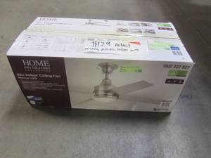 lot 839 image: Home Decorators Collection Mercer 52 in. LED Indoor Brushed Nickel Ceiling Fan 54725
