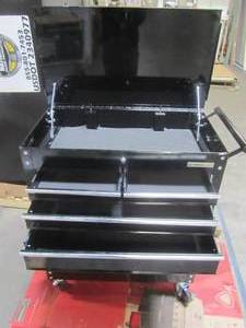 lot 201 image: OLYMPIA 26 in. 4-Drawer Roller Cabinet Tool Chest in Black 84-956