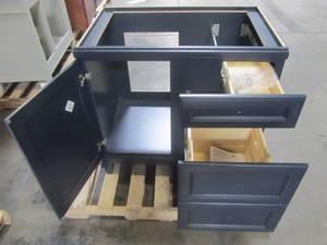 lot 210 image: Diamond FreshFit Calhoun 36-in Mystic Bathroom Vanity Cabinet S13 VSDB36