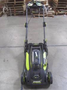 lot 1-718 image: Ryobi 20 in. 40-Volt 6.0 Ah Lithium-Ion Battery Brushless Cordless Walk Behind Self-Propelled Lawn Mower with Charger Included RY401120-Y