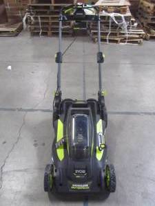 lot 1-719 image: Ryobi 20 in. 40-Volt 6.0 Ah Lithium-Ion Battery Brushless Cordless Walk Behind Self-Propelled Lawn Mower with Charger Included RY401120-Y