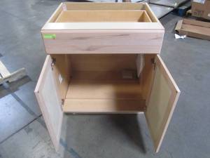 lot 214 image: Hampton Bay Assembled 30 in. x 34.5 in. x 24.63 in. Easthaven Base Cabinet with Drawer in Unfinished German Beech EH3035B-GB