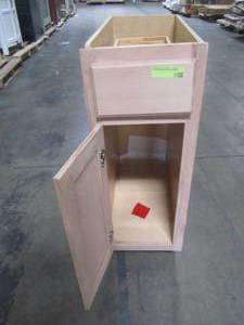 lot 220 image: Hampton Bay Assembled 12 in. x 34.5 in. x 24.63 in. Easthaven Base Cabinet with Drawer in Unfinished German Beech EH1235B-GB