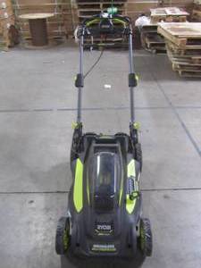 lot 1-722 image: Ryobi 20 in. 40-Volt 6.0 Ah Lithium-Ion Battery Brushless Cordless Walk Behind Self-Propelled Lawn Mower RY401120-Y