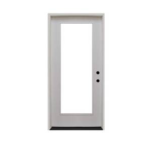 lot 632 image: Steves & Sons approximate 33 14 x 81 12 x 4 916 Premium Full Lite Primed White Fiberglass Prehung Front Door.