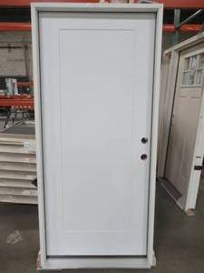 lot 612 image: Jeld-wen 36 x 80 1-Panel Craftsman Primed Steel Prehung Left-Hand Inswing Front Door, THDJW166100374