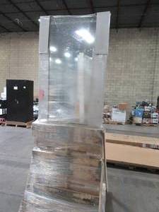 lot 636 image: Impact Plus 60 in. x 96 in. Beveled Edge Backed Mirror Aluminum Frame Interior Closet Sliding Door with Chrome Trim, BMS5080C