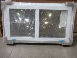 lot 620 image: American Craftsman 39 14 x 21 12 x 2 34 Slider Window (Slides Left from Inside) in White Vinyl.