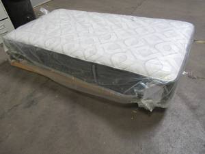 lot 257 image: Brand New SEALY Twin Mattress, Approximately 38 X 79 X 10, Plush Polyurethane Padded Top.