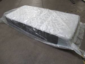 lot 258 image: Brand New SEALY Twin Mattress, Approximately 38 X 79 X 10, Plush Polyurethane Padded Top.