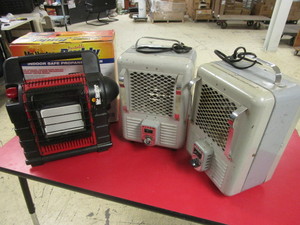 lot 723 image: MR. HEATER PORTABLE INDOOR PROPANE HEATER, TITAN ELECTRIC HEATERS