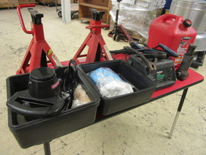 lot 725 image: CRAFTSMAN 10 BUFFERPOLISHER - NEW, DIE-HARD BATTERY ENGINE STARTER, 5-TON GARAGE STANDS, MORE