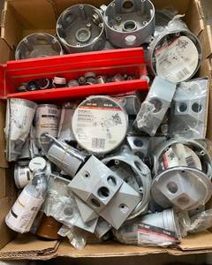 Misc. Red Dot Round Boxes & Lamp Holders