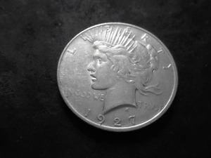 lot 38 image: 1927 D Peace Silver Dollar