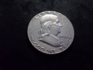 lot 128 image: 1954 Franklin Half Dollar