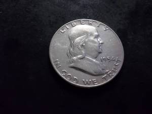 lot 129 image: 1954 D Franklin Half Dollar