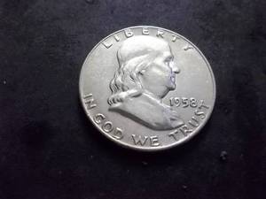 lot 136 image: 1958 D  Franklin Half Dollar