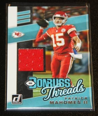 2019 Donruss Threads Patrick Mahomes Jersey Relic, Pop Culture Archives, Premium Sports Cards and Collectibles Auction, June 2020