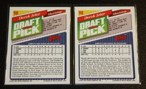 1993 Topps Derek Jeter Rookie Card Lot  2 Cards