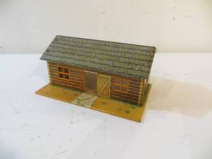 lot 9 image: VINTAGE Tin Log Cabin Toy