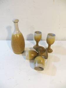 lot 25 image: VINTAGE Stoneware Decanter Set