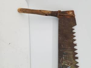 Painted Double Handled Log Saw Painted by Suzanne Thiesfeld