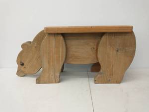 Wooden Bear Checkers Game Table