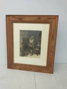 Framed Artwork of Man Smoking