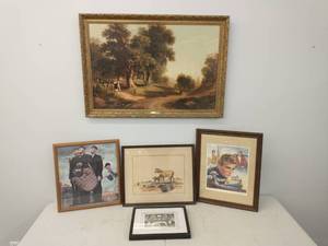 Five Framed Artwork Pieces