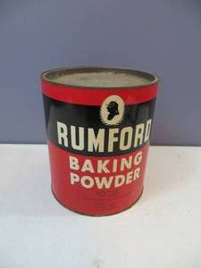 lot 11 image: VINTAGE Rumford Baking Powder Tin