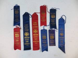 lot 45 image: Collection of 32 VINTAGE Fair Ribbons
