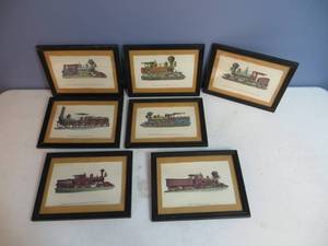 lot 88 image: 7 Framed Train Pictures