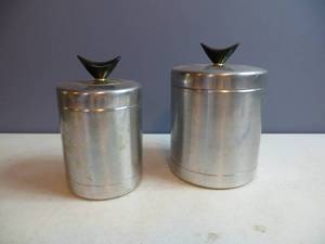 lot 92 image: Pair of VINTAGE Metal Canisters