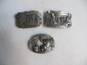 lot 95 image: 3 Ames Tools Belt Buckles
