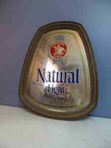 lot 103 image: Framed Natural Light Beer Mirror